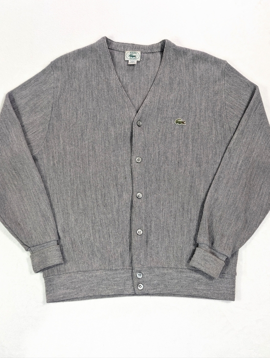Izod Lacoste Other - Vtg 80s IZOD Lacoste Gray Cardigan Sweater | Made in USA | Large